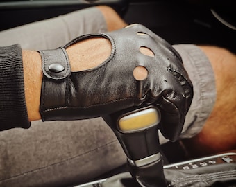 Men's car driving gloves, touch screen gloves, soft Italian nappa lamb leather, great gift