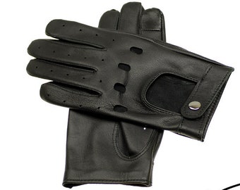 Men's car driving gloves, touch screen gloves, soft Italian nappa lamb leather, great gift