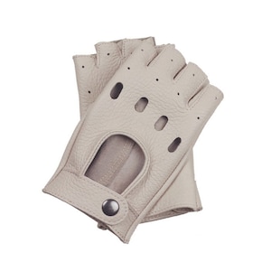 Powder pink fingerless ladies leather gloves, driving gloves, cycling gloves, scooter gloves - soft natural leather