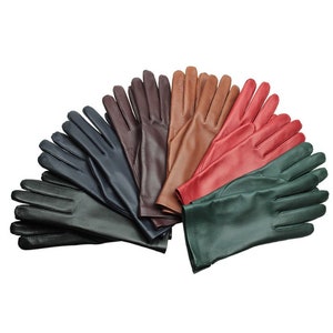 Beautiful unlined leather gloves, everyday leather gloves - soft and smooth nappa lamb leather - colors