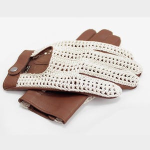 Men’s Leather Driving Gloves with Crochet Back – Italian Style – Unlined Summer Gloves – Classic Car Gloves – Handmade in Europe