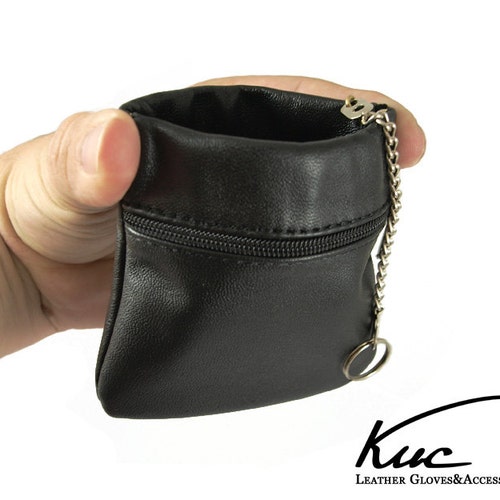 Coin Purse Key Case Small Soft Real Leather Pouch for Men & Ladies 2 Zips UK 