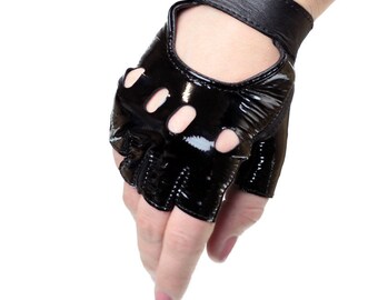 Fingerless Ladies Leather Gloves, Driving Gloves, Cycling Gloves
