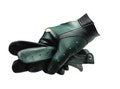 Men's car driving gloves, soft Italian nappa lamb leather, British Racing Green gloves, black and dark green gloves