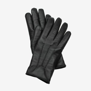 Gants en cuir doublés de cachemire pour hommes avec fermeture à bouton au poignet cuir d'agneau nappa italien doux, gants d'hiver chauds pour hommes, fabriqués en Europe image 6