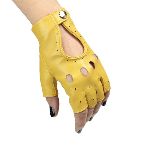 Fingerless Ladies Leather Gloves Driving Gloves Cycling Etsy