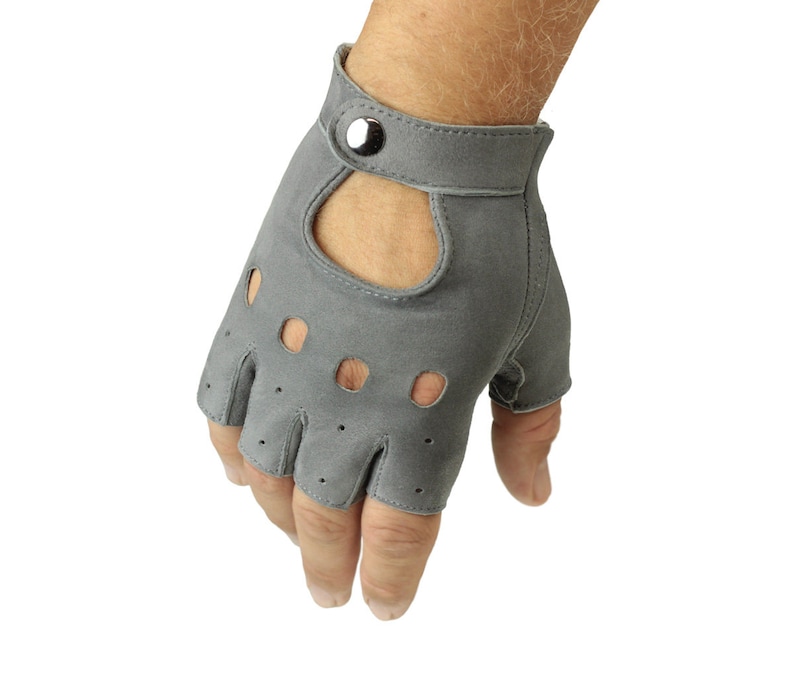 Mitaines de conduite, cuir velours souple, gants pour volant en alcantara, gants en daim image 4