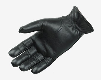 Gants en cuir chauds pour hommes - cuir d'agneau doux et fin - gants d'hiver chauds pour hommes, gants doublés de laine.