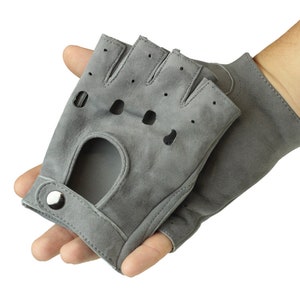 Mitaines de conduite, cuir velours souple, gants pour volant en alcantara, gants en daim image 2