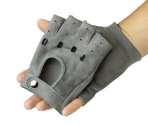 Fingerlose Autohandschuhe aus weichem Velourleder, Handschuhe für  Alcantaralenkrad, Wildlederhandschuhe - .de