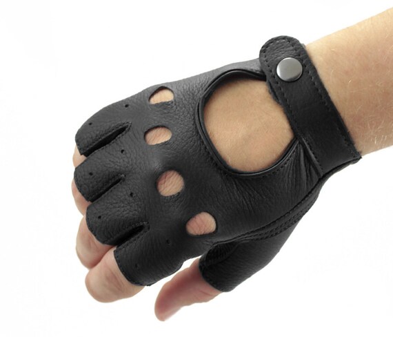 Guantes sin dedos hombres guantes para conducir - Etsy España