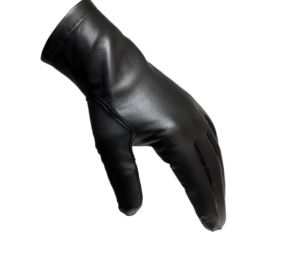 Super Warm Men's Leather Gloves With Rabbit Fur Lining Etsy