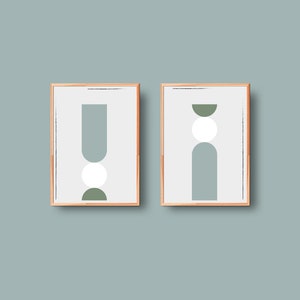 Set of 2 Abstract Art - blue