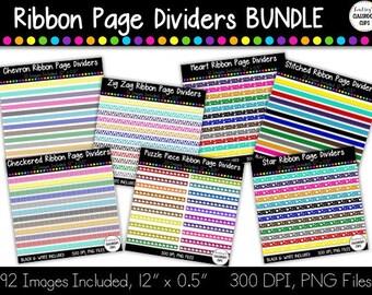 HUGE Ribbon Border Clipart BUNDLE~ 92 borders included!  Great For Adding Color To Your Scrapbook Pages!