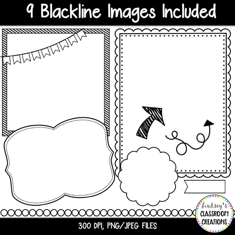 Clip Art Mini Set 1 Digital Papers Frames Borders and Etsy