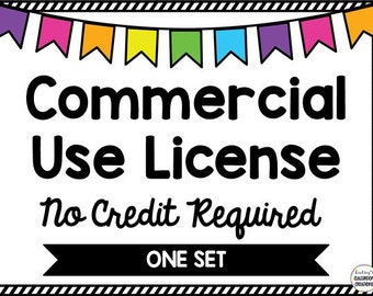 ONE SET - Commercial Use License - No Credit Requred