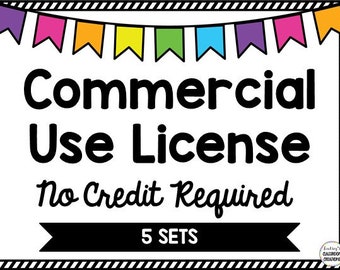 UP TO 5 SETS - Commercial Use License - No Credit Requred