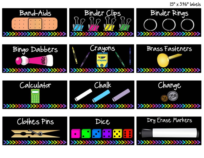 Teacher Toolbox Labels EDITABLE With Bright Neon Colors image 6