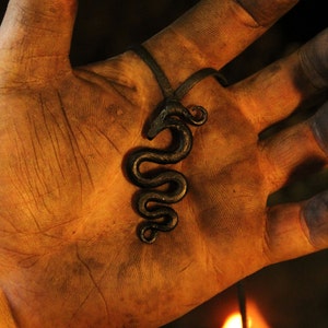 Hand forged Midgård Serpent Pendant – Symbol of Protection, Chaos & Cosmic Balance