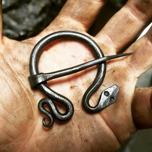 Hand forged Viking-Style Brooch with Serpent – Symbol of Protection, Wisdom & Eternal Life