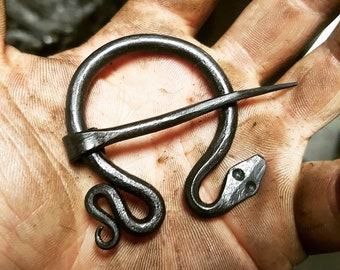 Hand forged Viking-Style Brooch with Serpent – Symbol of Protection, Wisdom & Eternal Life