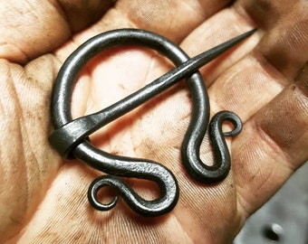 Hand forged viking style horseshoe brooch/buckle