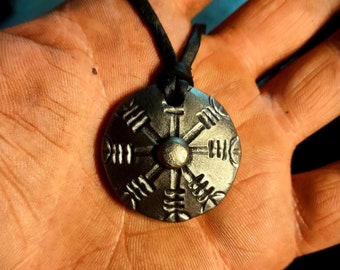 Hand forged Helm of Awe / Aegishjalmur Pendant – Symbol of Protection, Courage & Invincibility