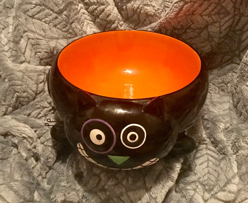 Large Halloween Black Cat Candy Bowl