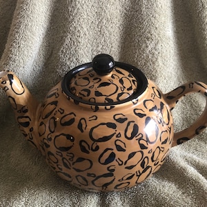 Vintage Laurie Gates Ware Brown and Black Design Teapot