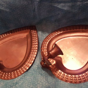 Unique Solid Brass Spade Shaped 8 Inch Candle Holder Wall Sconce Made by WM Rogers and Sons