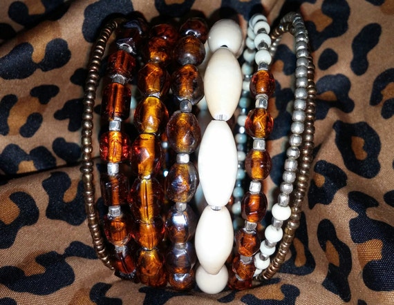 Multi Strand Memory Wire Cuff Strap Bracelet With… - image 1