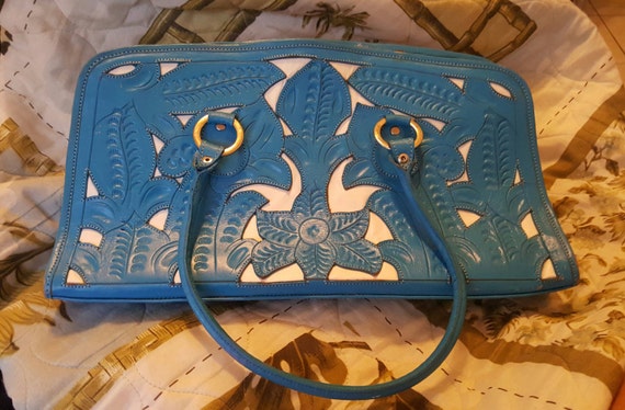 aqua blue purse