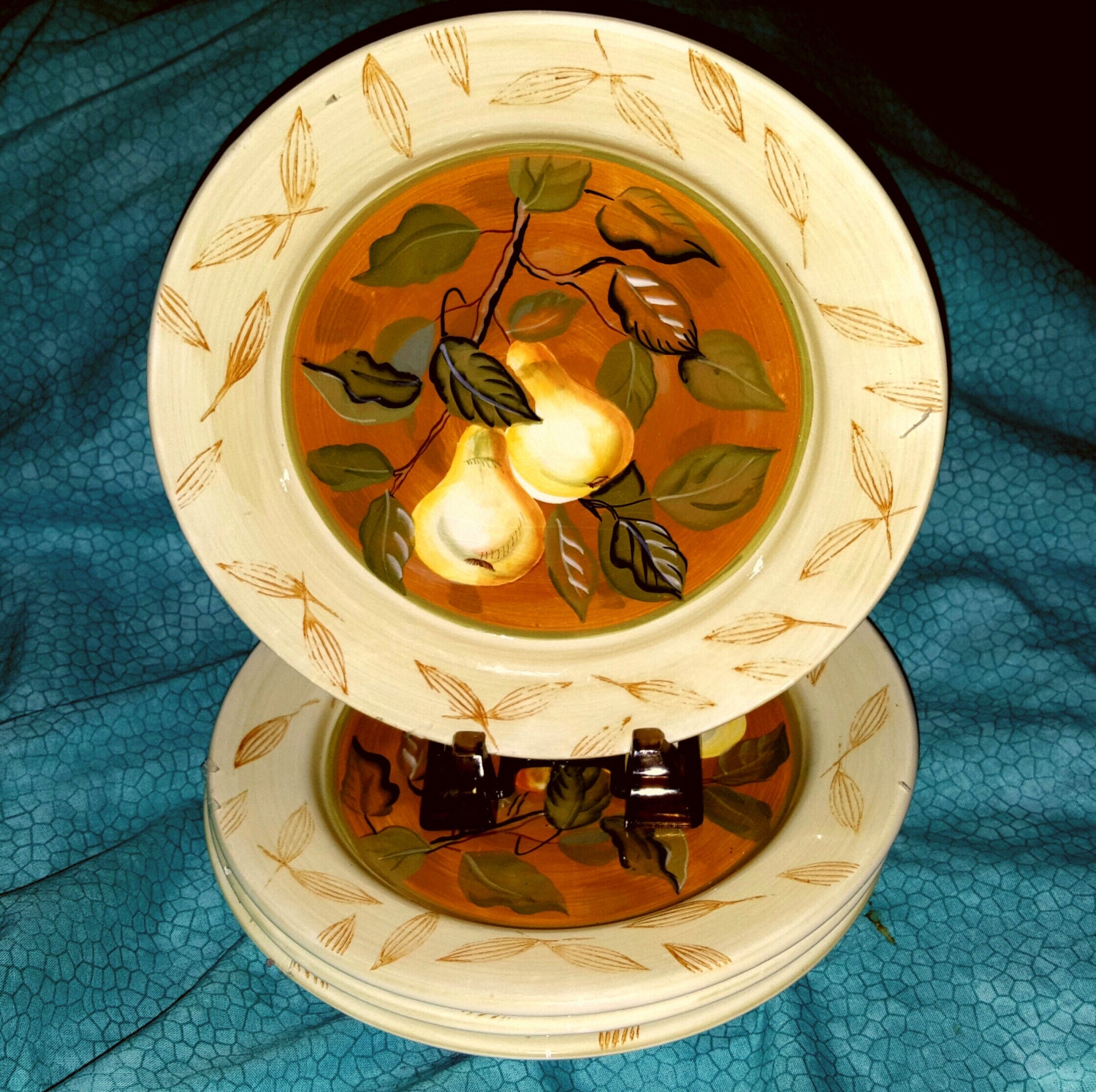 A Set of Four Zrike Glazed Pottery Ceramic Salad / Luncheon Etsy