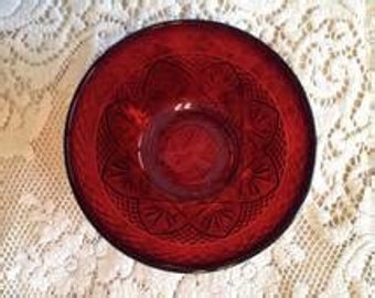 A Set of Two Cristal D’Arques Ruby Red Bowls