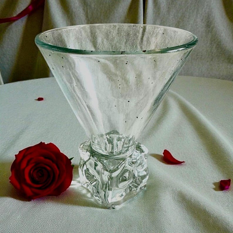 Set of 2 Vintage DiSaronno Melting Ice Cube Bottom Martini Glasses, Vintage Barware Cocktail Glasses image 3