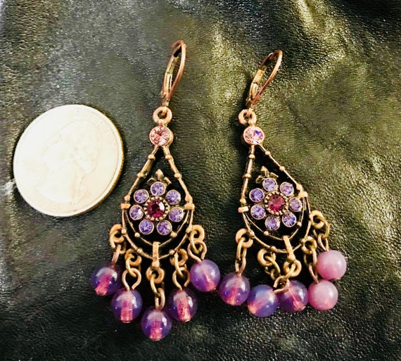 Purple chandelier earrings discount