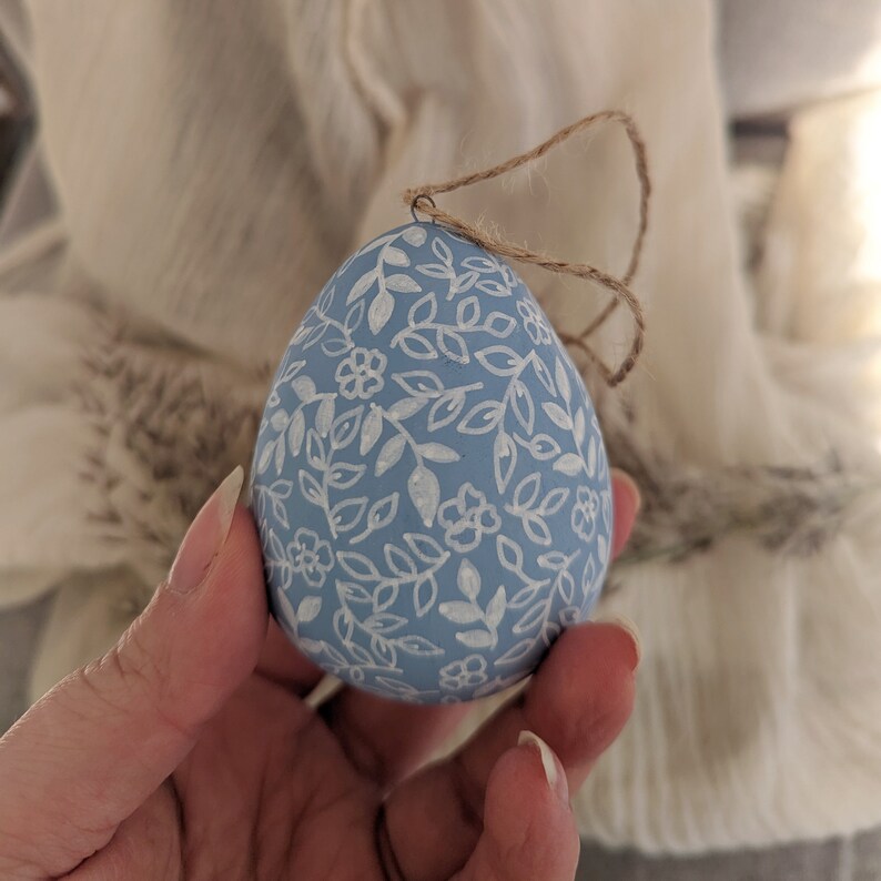 Ceramic Easter Egg Decoration hand painted Easter tree decor image 9