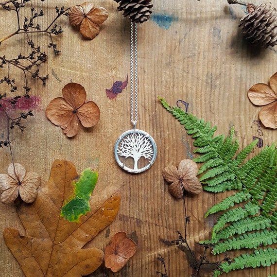 Papercut tree necklace