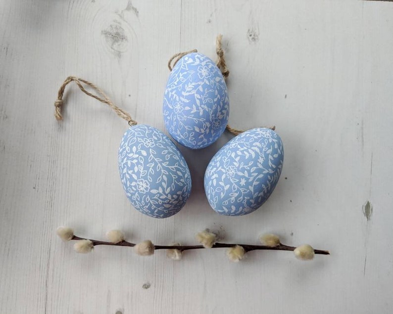 Ceramic Easter Egg Decoration hand painted Easter tree decor image 7