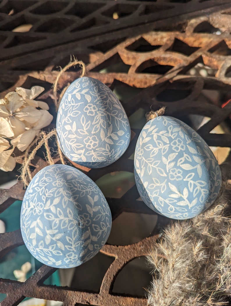 Ceramic Easter Egg Decoration hand painted Easter tree decor image 6