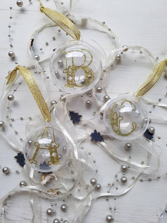 Personalised Letter Bauble, christmas tree ornament, monogram