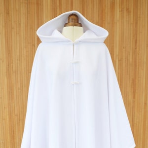 White Hooded Cape Coat, Wedding Cape Cloak, White Bridal Cloak
