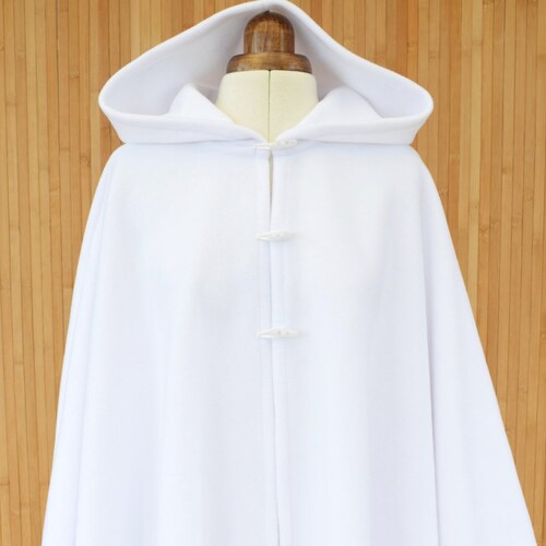 White Hooded Cape Coat Wedding Cape Cloak White Bridal Cloak Etsy