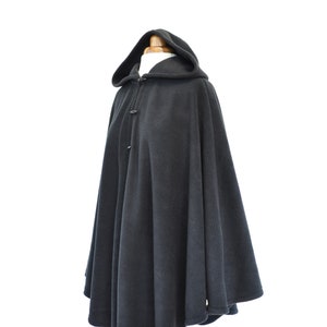 Womens' Black Handmade Cape, Black Hooded Cloak, Plus Size or Standard ...