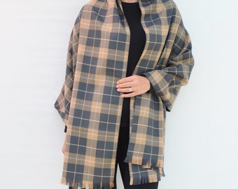 Wool Tartan Shawl- Handmade in Scotland