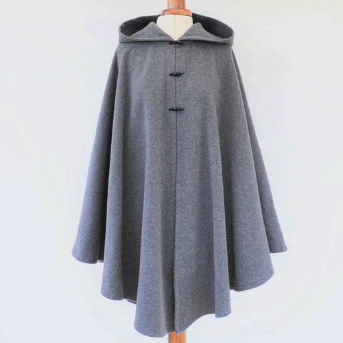 Black Hooded Wool Coat wool Cloak Cape Cashmere Women Wool - Etsy