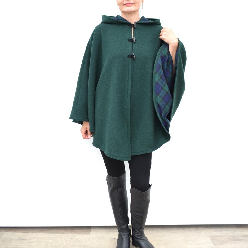 Wool Hooded Short Warp Coat
