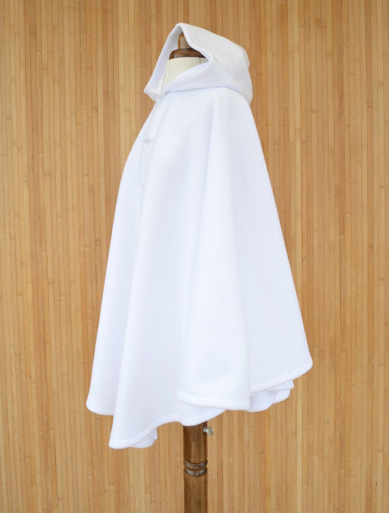 White Hooded Cape Coat Wedding Dress Cover Up White Bridal Etsy