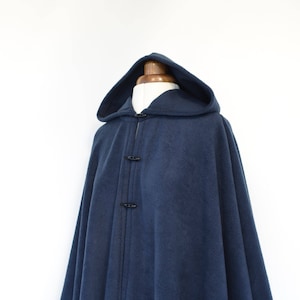 Long Black Hooded Cape Polar Fleece Poncho Medieval Style | Etsy