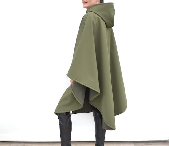APEXFWDT Winter Cape for Women Warm Cloak with Hood Poncho